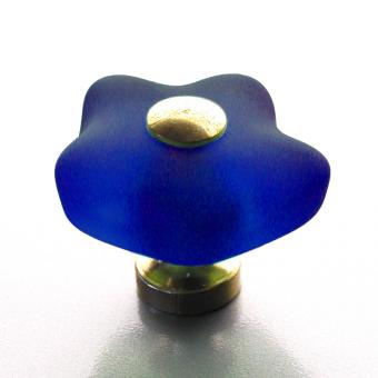 Möbelknopf Blume dunkel blau 36mm 